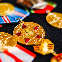 Image showing Anniversary medals of a victory in the Great Patriotic War on a 