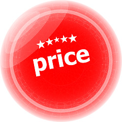 Image showing price red rubber stamp over a white background