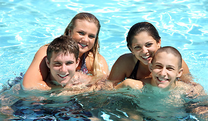 Image showing Couples in the pool