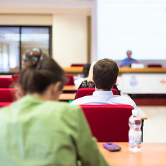 Image showing Students listening to the lecture.