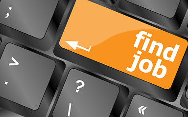 Image showing Searching for job on the internet. Jobs button on computer keyboard