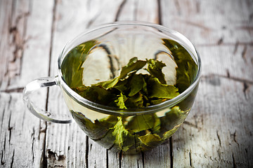 Image showing cup of green tea 