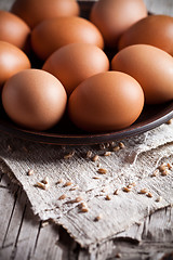 Image showing  fresh brown eggs 