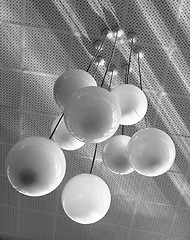 Image showing Chandelier in black and white