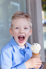 Image showing boy eating ice-cream