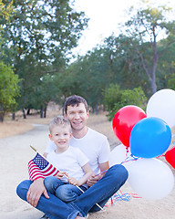 Image showing family celebrating 4th of July