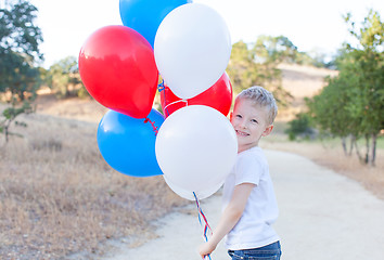 Image showing boy celebrating 4th of July