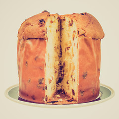 Image showing Retro look Panettone bread