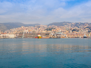 Image showing View of Genoa Italy from the sea