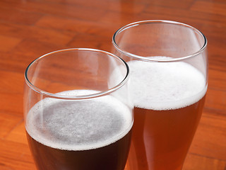 Image showing Two glasses of German beer