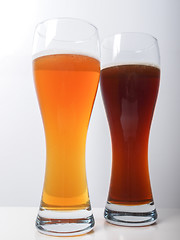 Image showing Two glasses of German beer