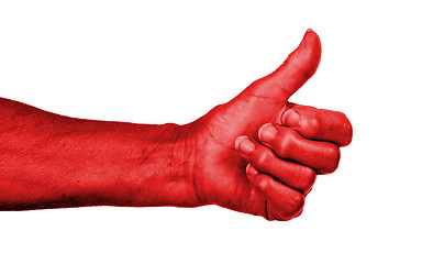 Image showing Old woman with arthritis giving the thumbs up sign