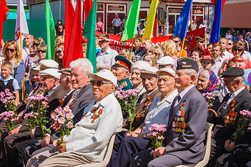 Image showing Unidentified veterans listen to congratulations during the celeb