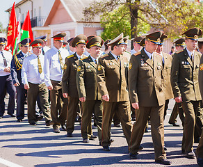 Image showing Unidentified officers during the celebration of Victory Day. GOM