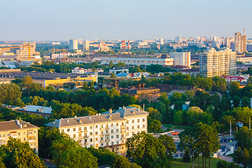 Image showing Minsk (Belarus) City Quarter With Green Parks Under Blue Sky