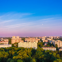 Image showing Minsk (Belarus) City Quarter With Green Parks Under Blue Sky