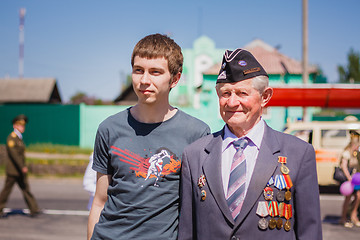 Image showing Unidentified veteran during the celebration of Victory Day. GOME