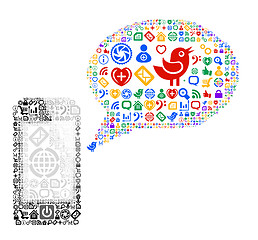 Image showing Icon group as speech bubble cloud