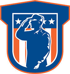 Image showing American Miilitary Serviceman Salute Side Crest