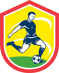 Image showing Soccer Player Kicking Ball Retro