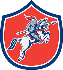 Image showing Knight Riding Horse Lance Shield Cartoon