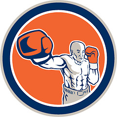 Image showing Boxer Boxing Punching Jabbing Circle Retro