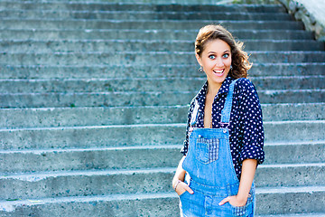 Image showing Summer beautiful girl portrait