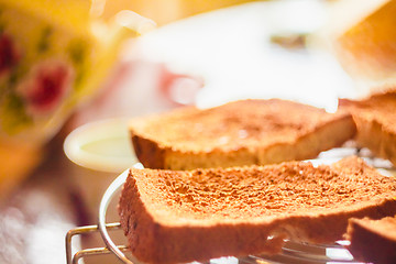 Image showing Pile Of Toast For Breakfast