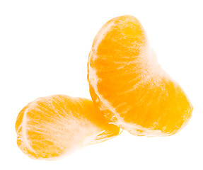 Image showing Two Mandarin Citrus Isolated Tangerine Mandarine Slices