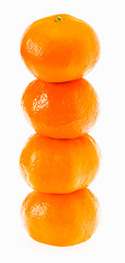 Image showing Stacked Fresh Mandarin Citrus