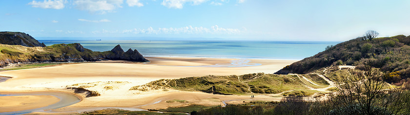 Image showing Three Cliffs bay banner