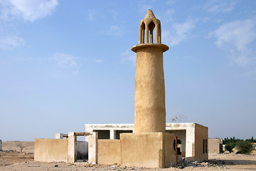 Image showing Old mosque in Qatar desert