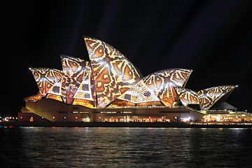 Image showing Sydney Opera House in reptile snake print pattern Vivid Sydney