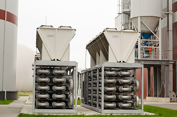 Image showing biogas generation equipment pipes. gas from sludge 