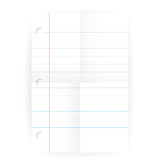 Image showing Vector notepad ruled blank page with folds