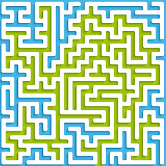 Image showing Maze blue and green