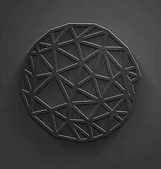 Image showing Abstract gray polygonal circle