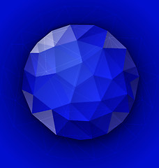 Image showing Blue polygonal button