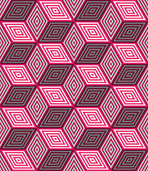 Image showing 3d pink cubes with ornament seamless