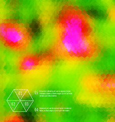 Image showing Blurred  hexagon mosaic  green  template