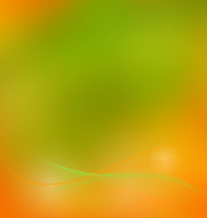 Image showing Smooth mesh wave orange and green