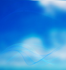 Image showing Blurred sky with waves
