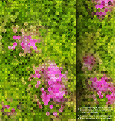Image showing Blurred garden flowers square mosaic  template