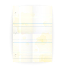 Image showing Vector old notepad ruled blank page with folds