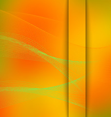 Image showing Smooth mesh wave orange and green with cut