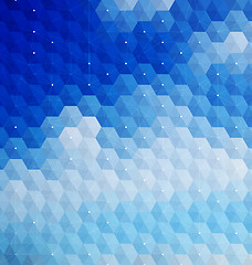 Image showing Blue hexagonal mosaic with net