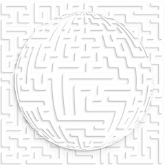 Image showing Maze globe on maze background