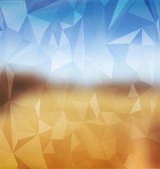 Image showing Blurred yellow and blue with polygonal mosaic