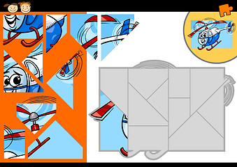 Image showing cartoon helicopter jigsaw puzzle game