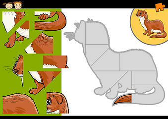 Image showing cartoon weasel jigsaw puzzle game